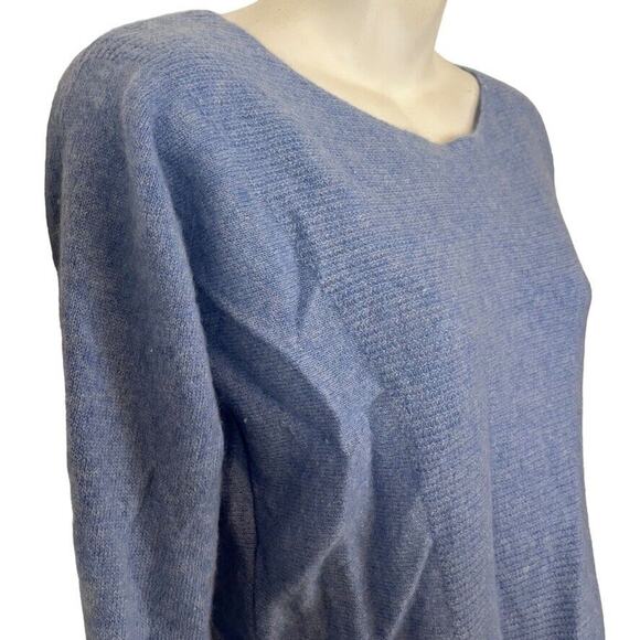 Max Studio Womens Blue 100% 2-Ply Cashmere Long Sleeve Pullover Sweater sz M - Picture 4 of 16